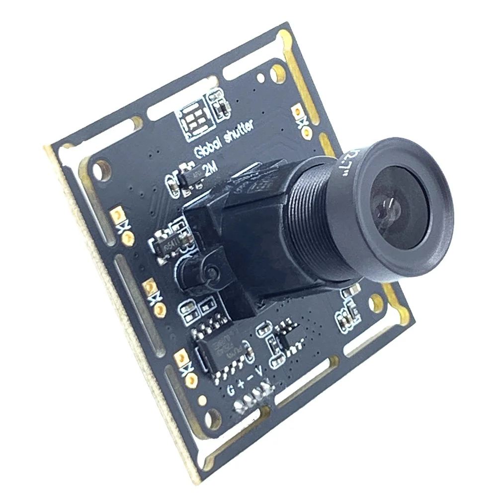 2026 Low Price 2.0MP Low lux 0.1 1600*1200 32*32mm 60fps Global Shutter Color USB Camera Module 4mm Board Lens, Optional 180fps