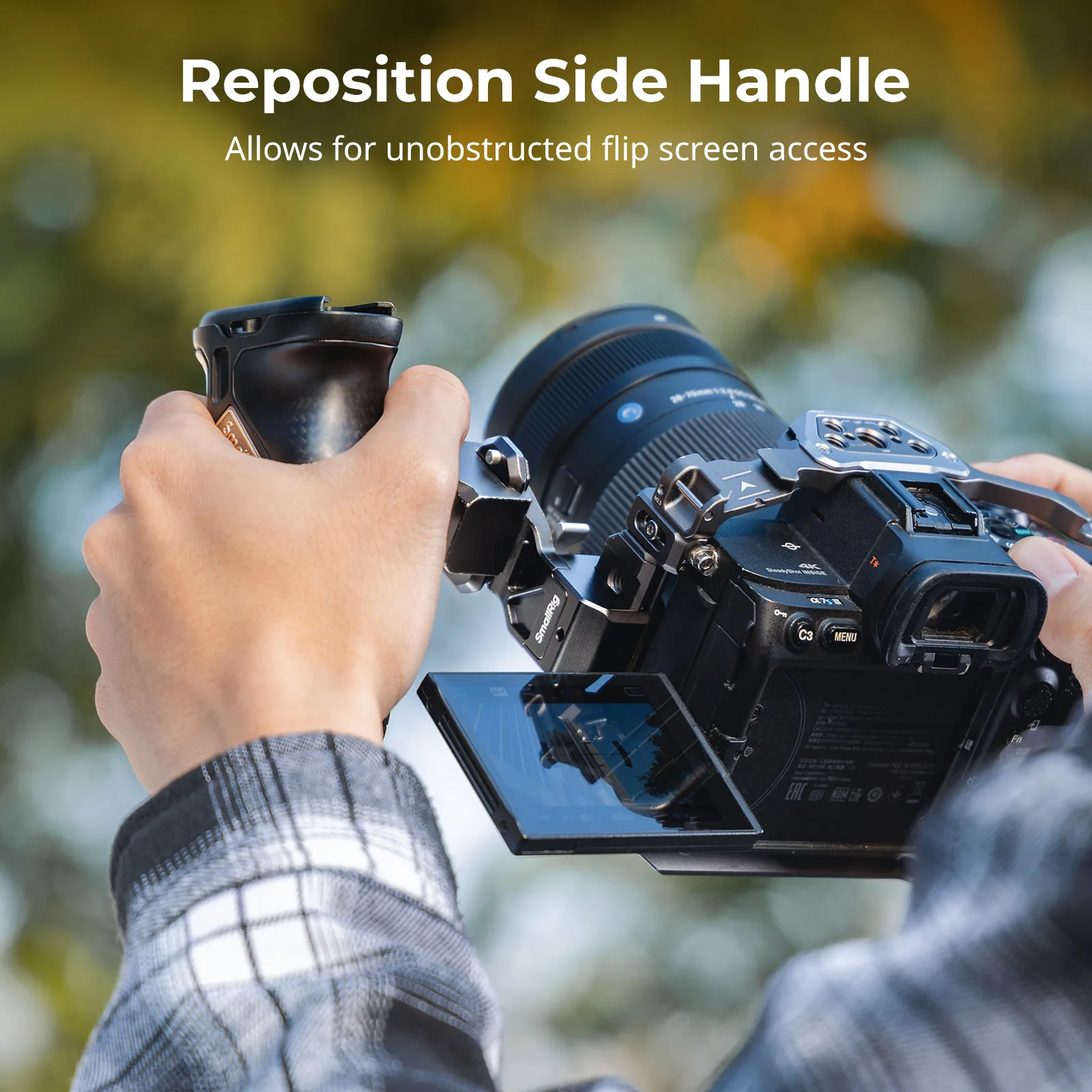 جزء محول تمديد المقبض الجانبي SmallRig مع سعة تحميل مشبك الناتو 10 كجم لمحول المقبض الجانبي مع مشبك الناتو -4458