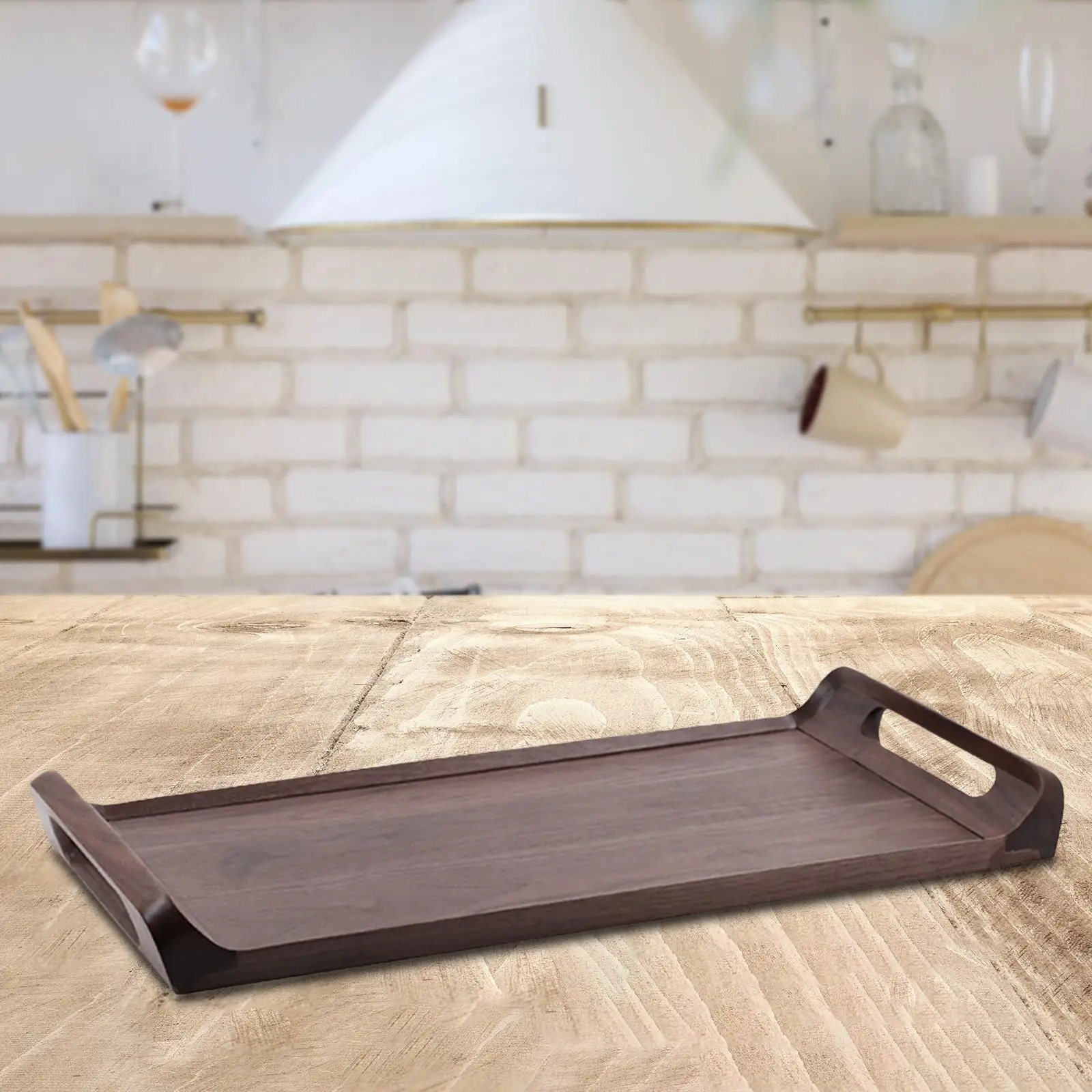 Serving Tray Food Holder Desk Tea Tray for Farmhouse Coffee Table Countertop