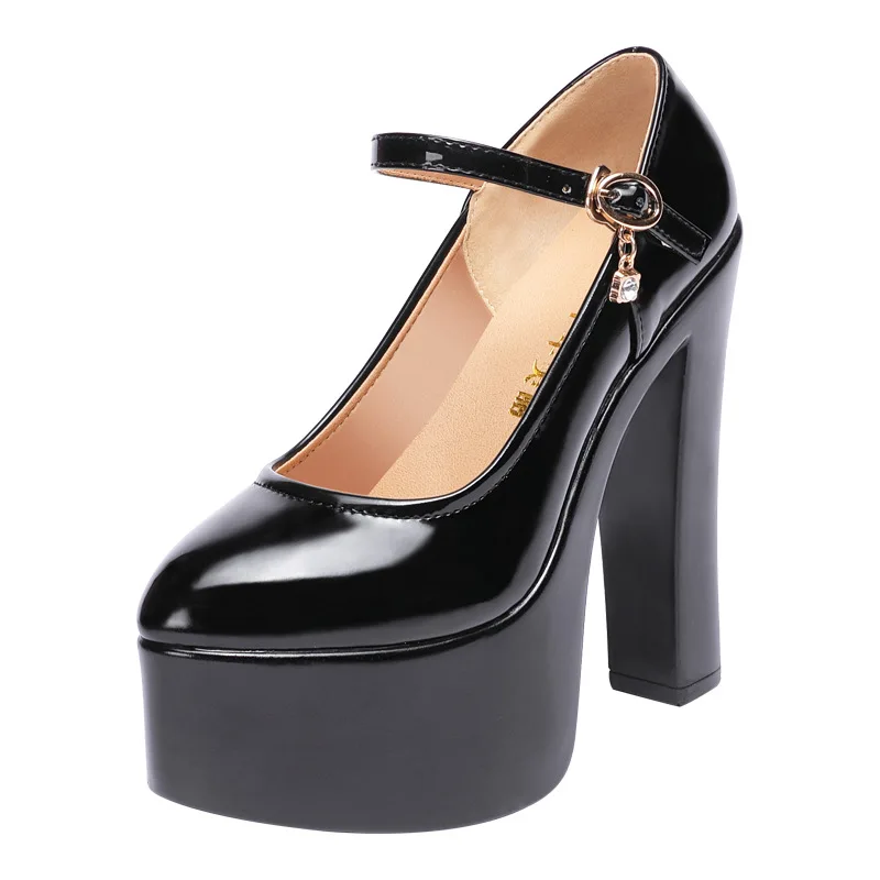 15cm  Sexy Extreme Block High Heels Shoes for Dress Model Party Wedding 2026 Shallow Thick Bottom Platform Pumps