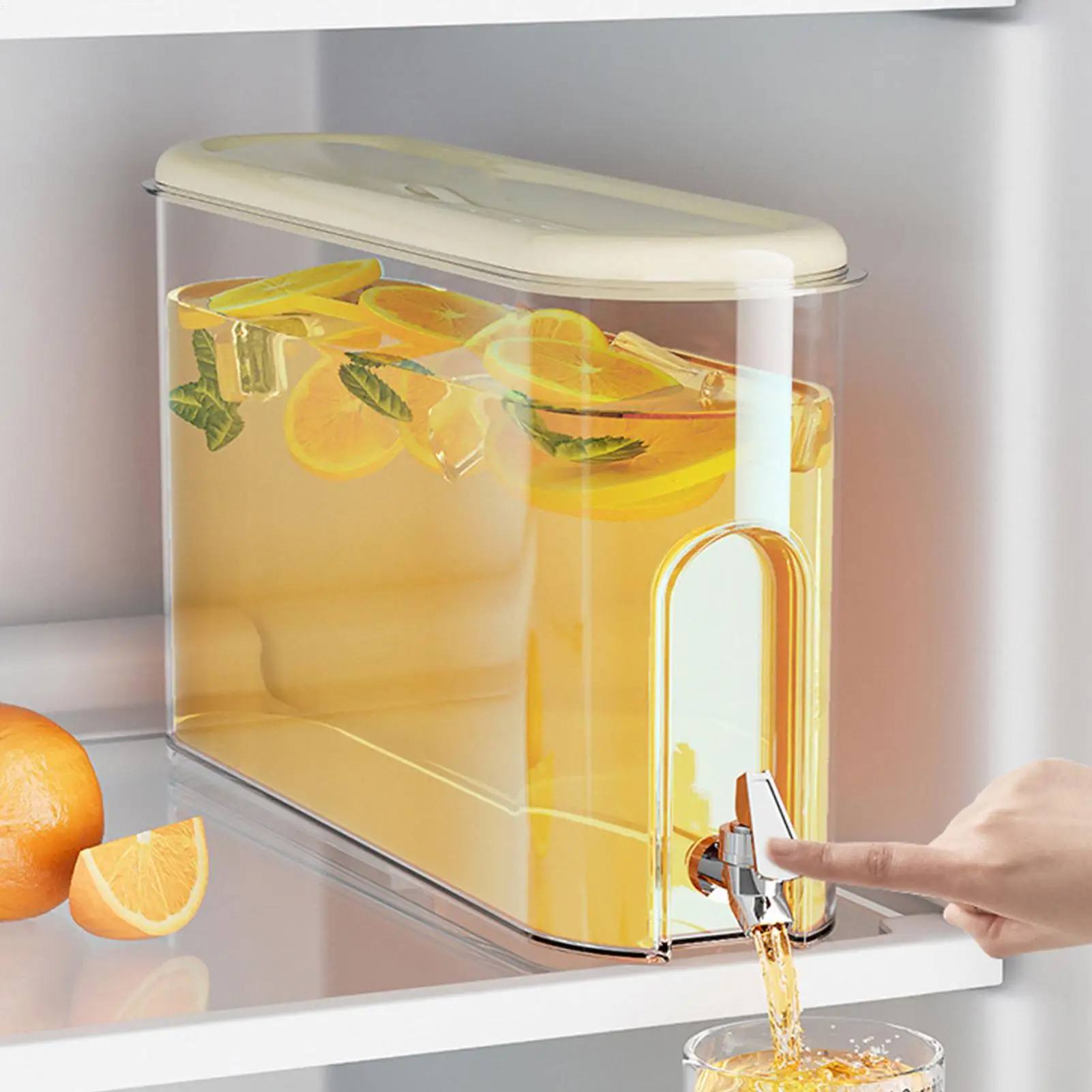 

4L Refrigerator Drink Dispenser Beverage Dispenser Household Advanced Sense Large Capacity Sealed Food Grade Cold Water Bottle