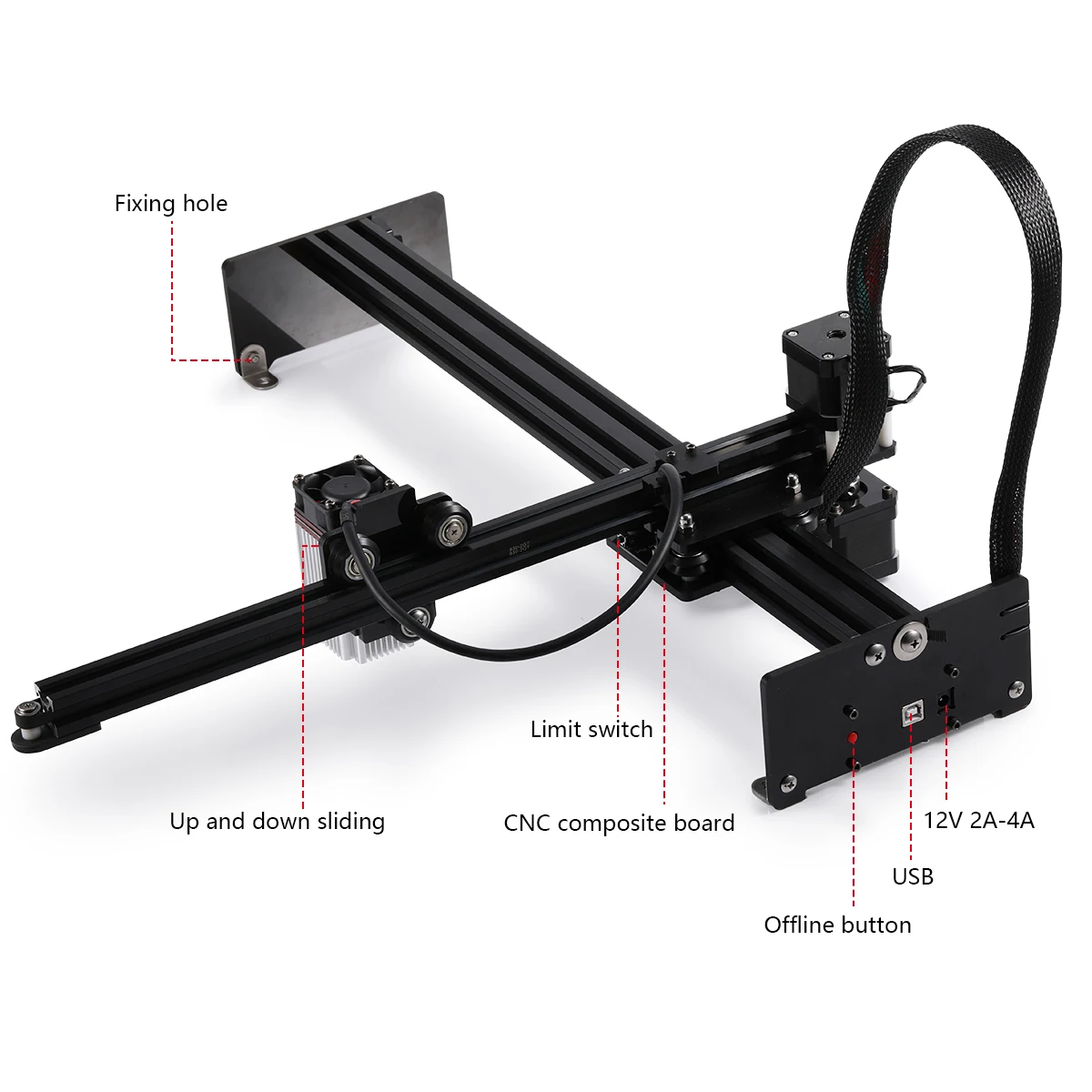 NEJE 3 Plus – graveur Laser CNC 80W, coupe-bois, en acier inoxydable, imprimante 3D, outil de gravure sur métal, Bluetooth, contrôle par