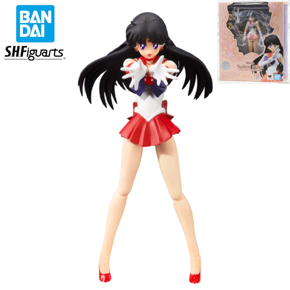 

In Stock Original Bandai SHFiguarts Sailor Moon Sailor Mars Heino Rei Michiru Figure Anime Genuine Action Model Toy