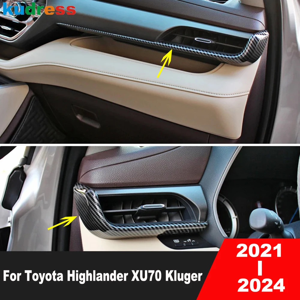 

For Toyota Highlander Hybrid 2021-2024 Matte Car Front Side Air Condition Vent Outlet Cover Trim Interior Mouldings Accessories