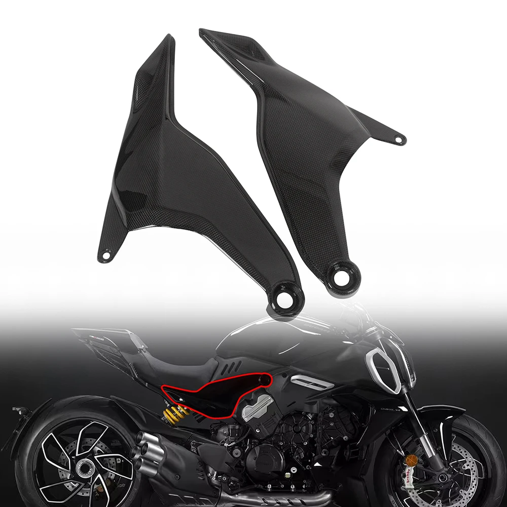 

MOTO4U 100% Carbon Fiber Motorcycle Side Panels Covers Fairings Matte Gloss Modification Accessories For Ducati Diavel V4 2023+