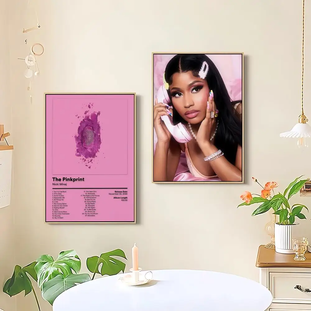 N-Nicki Minaj Music Rapper Painting Calligraphy Canvas Poster Bedroom Living Room Bar Hallway House Interior Wall Decor