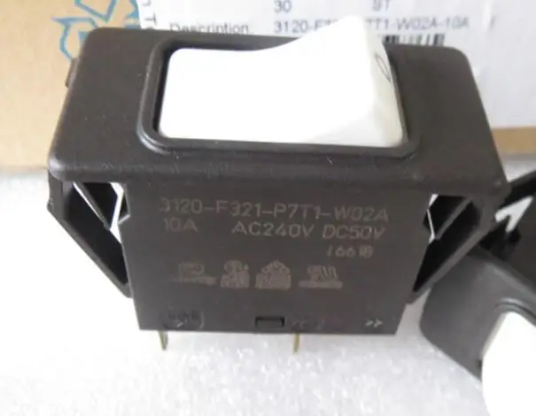3120-F321-P7T1-W02A 10A imported German power supply 4-pod ship type rocker circuit breaker switch