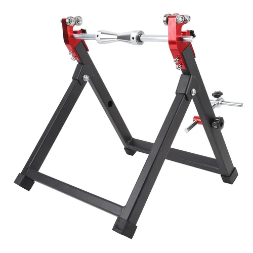 Imagen 2 del producto Equilibrador de rueda de motocicleta, soporte de centucción, plegable, portátil, conos de centrado ajustables, balanceador de llanta para bicicleta deportiva de cross