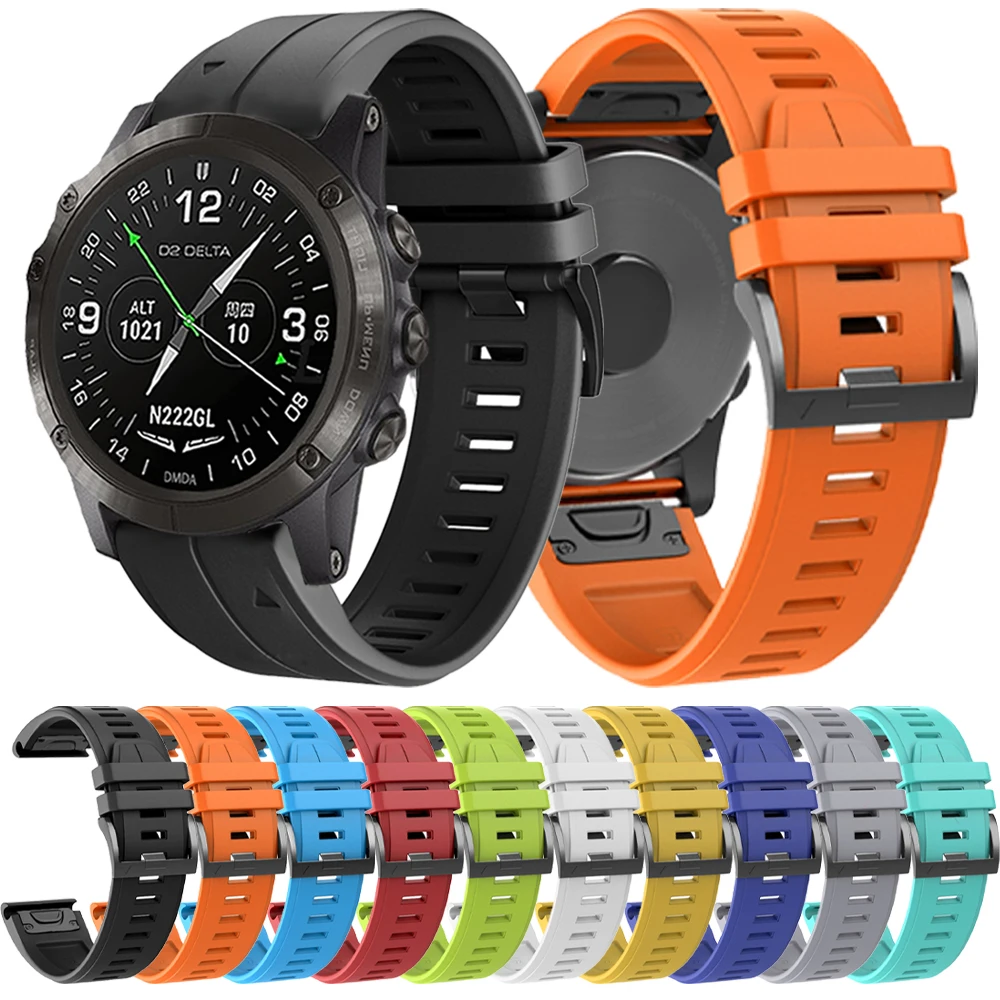 Quick Fit Sports Silicone Straps For Garmin D2 Delta PX Bravo/Charlie/Mach 1 Smartwatch Band correa Bracelet Wristbands correa