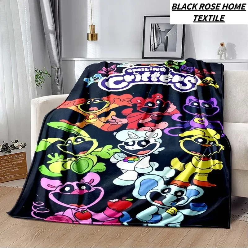 Fashion Art Print Cartoon Anime S-smiling critters Blanket Outdoor Car Travel Portable Camping Warm Cover Blanket Birthday Gift