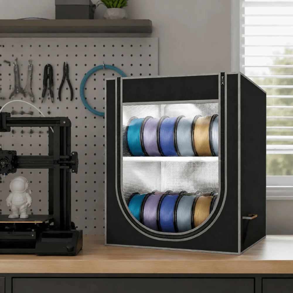 Dual Tier 3D Printer Filament Storage Rack Dustproof Sealed Filament Storage Holder Large Capacity Moisture-Resistant