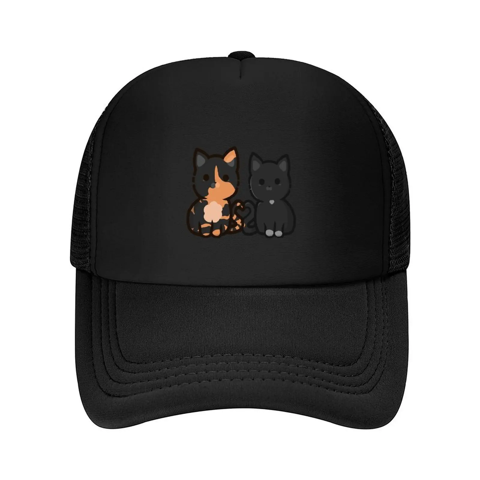 

Cat Couple- tortoiseshell and black Baseball Cap sailor cap for men hats on offer fun hats summer hat Mens Tennis Women's