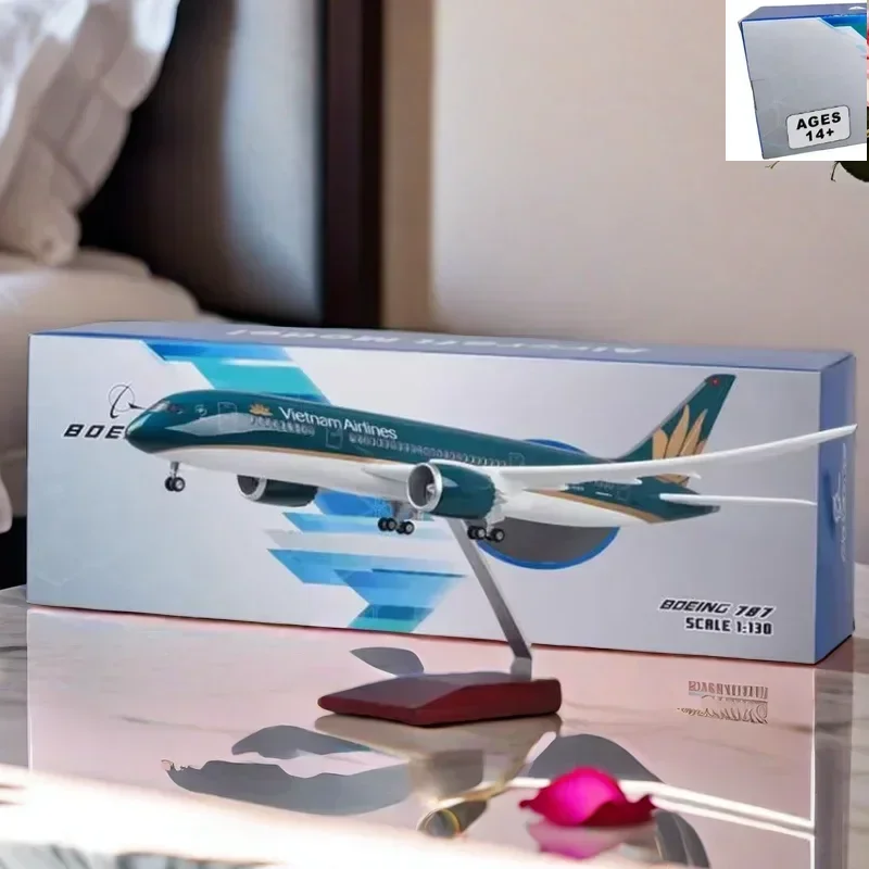 

1/130 Scale 47cm Airplane B787 Dreamliner Aircraft Vietnam Airlines Model W Light and Wheels Diecast Resin Plane Collection Gift