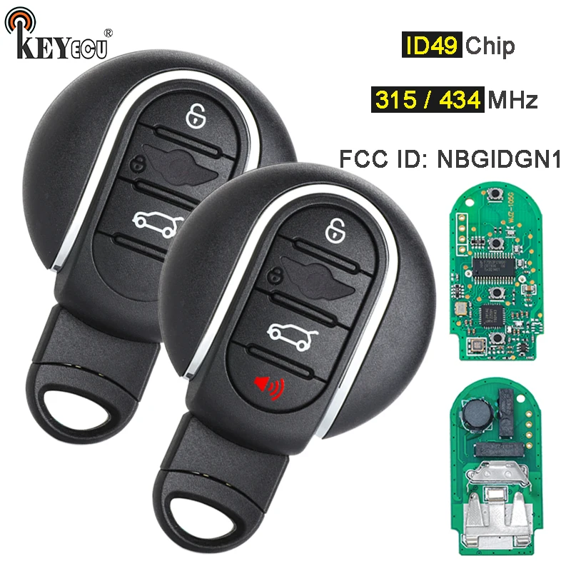 

KEYECU 315 МГц/434 МГц ID49 Чип FCC ID: NBGIDGNG1 Умный дистанционный автомобильный брелок для BMW Mini Cooper Clubman Countryman 2015-2020