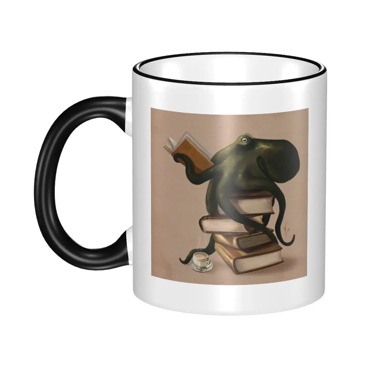 Well-Read Octopus Mug Funny Ceramic Coffee Cups Tea Mugs Milk Cup Drinkware Gifts for Friends