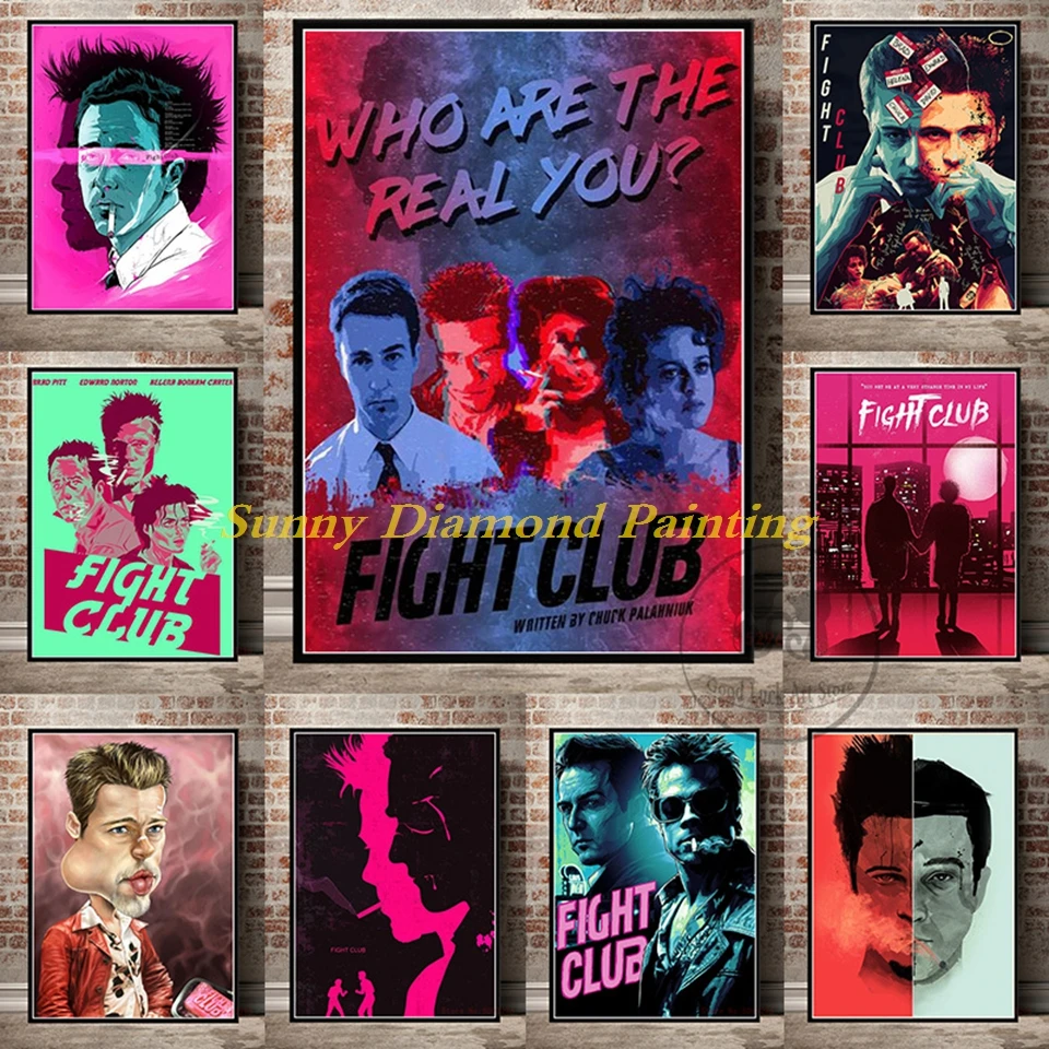 Classic Movie Fight Club Diamond Painting 5D New David Fincher Film Full Drill HD Picture Rhinestone Wall Art Home Decor Cuadros