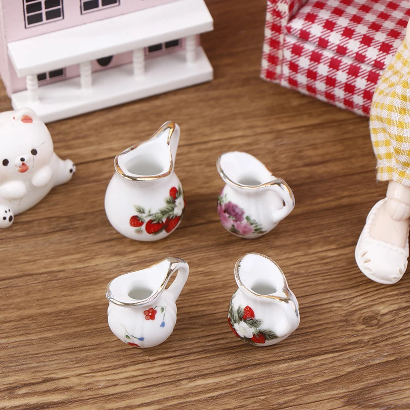 1Pc Doll House Mini Ceramic General Jar DIY Handmade Doll House Kitchen Ceramic Decorations Decorative Vase Doll House Miniature