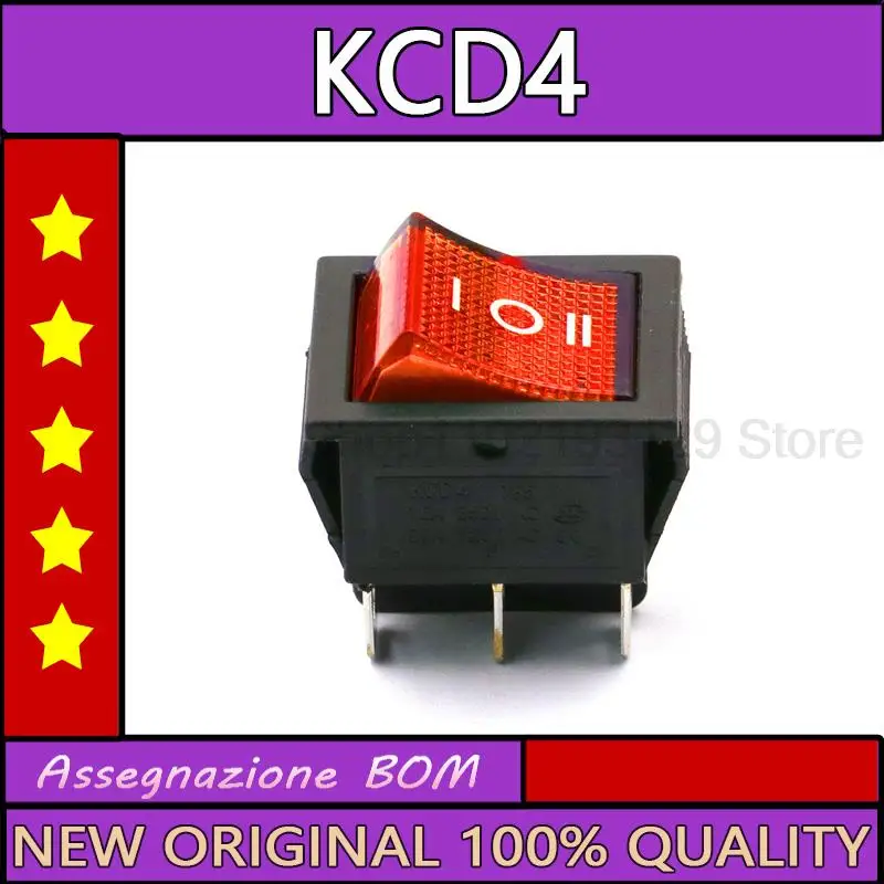 NEW5pcs/lot Ship type switching power supply  6-pin 3 kcd4 three gear six pin forward and reverse rocker button with light red