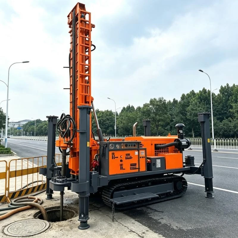 Water Well Drill Rig 200m 300m 400m 500m 600m Water Air Dual Purpose Core Borehole Crawler Portable Hydraulic DTH