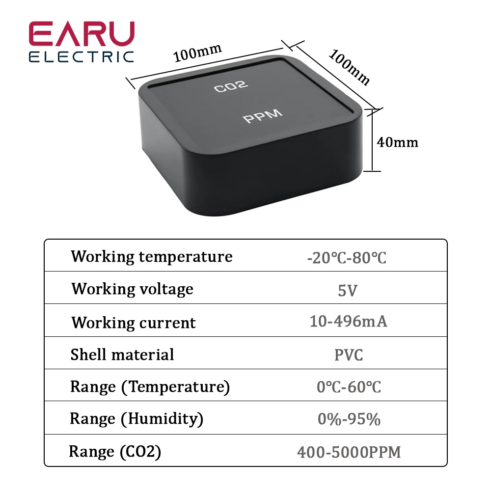 Tuya ZigBee Indoor Air CO2 Detector of the Household Quality  Multifunctional Monitor CO2 Temperature Smart Display Sensor LCD