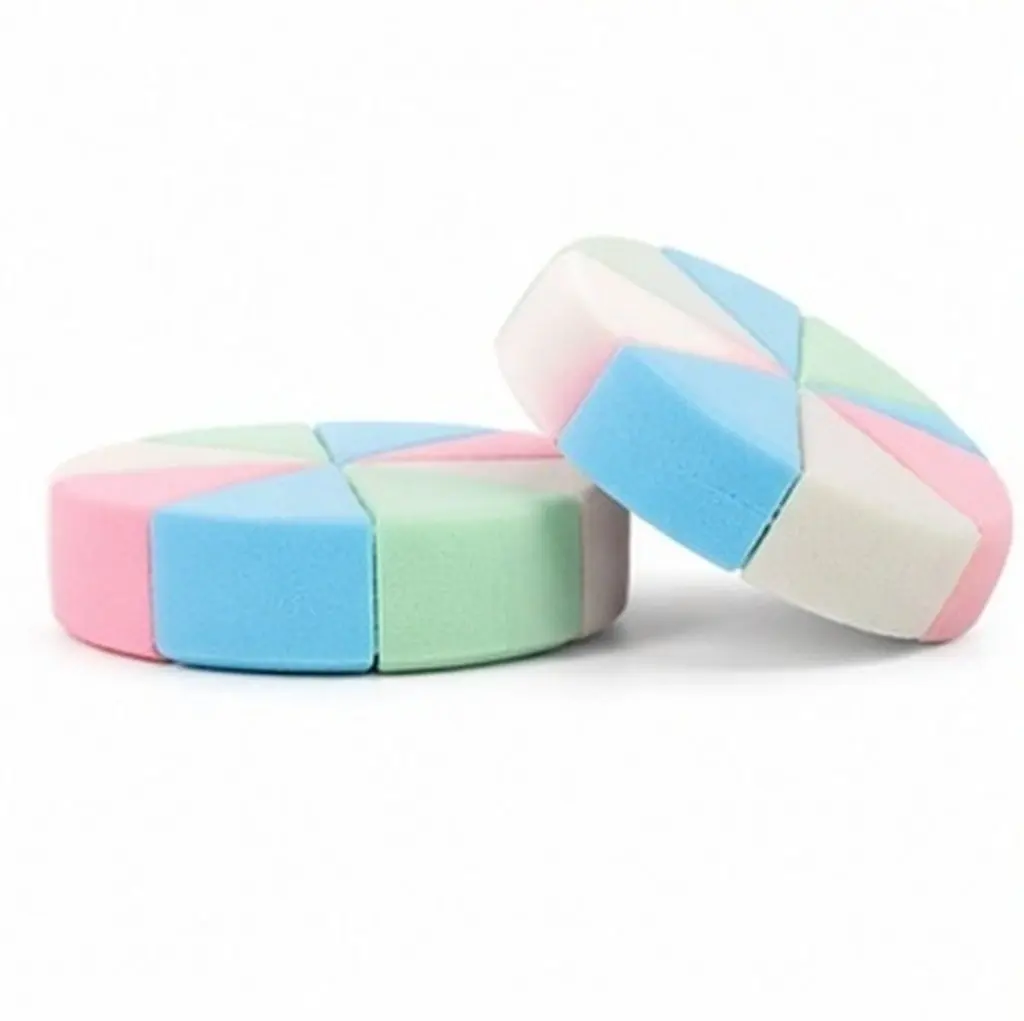 Latex Makeup Sponge Set Dual Use Wet Dry Applicator Wedge Puff for Foundation Concealer Blending