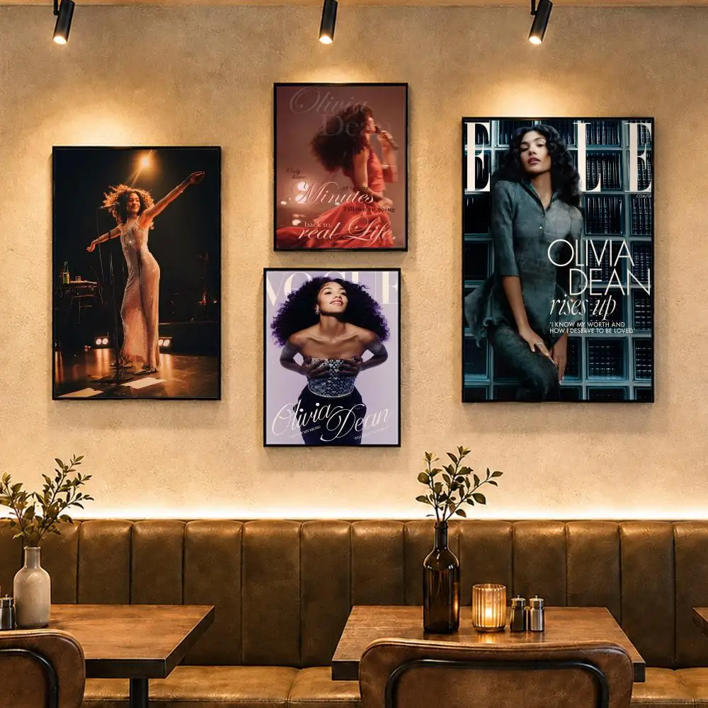 Pop Singer O-Olivia DeanS Poster Vintage Retro Anime Poster Stickers Peel and Stick Wall Art Home Decor