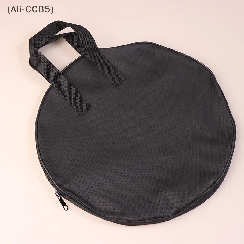 Portable Black Oxford Cloth Dumb Drum Pad Bag With Handle For 10 / 12 Inch Drum Storage Bag With Zipper Drums Practice Pad Case