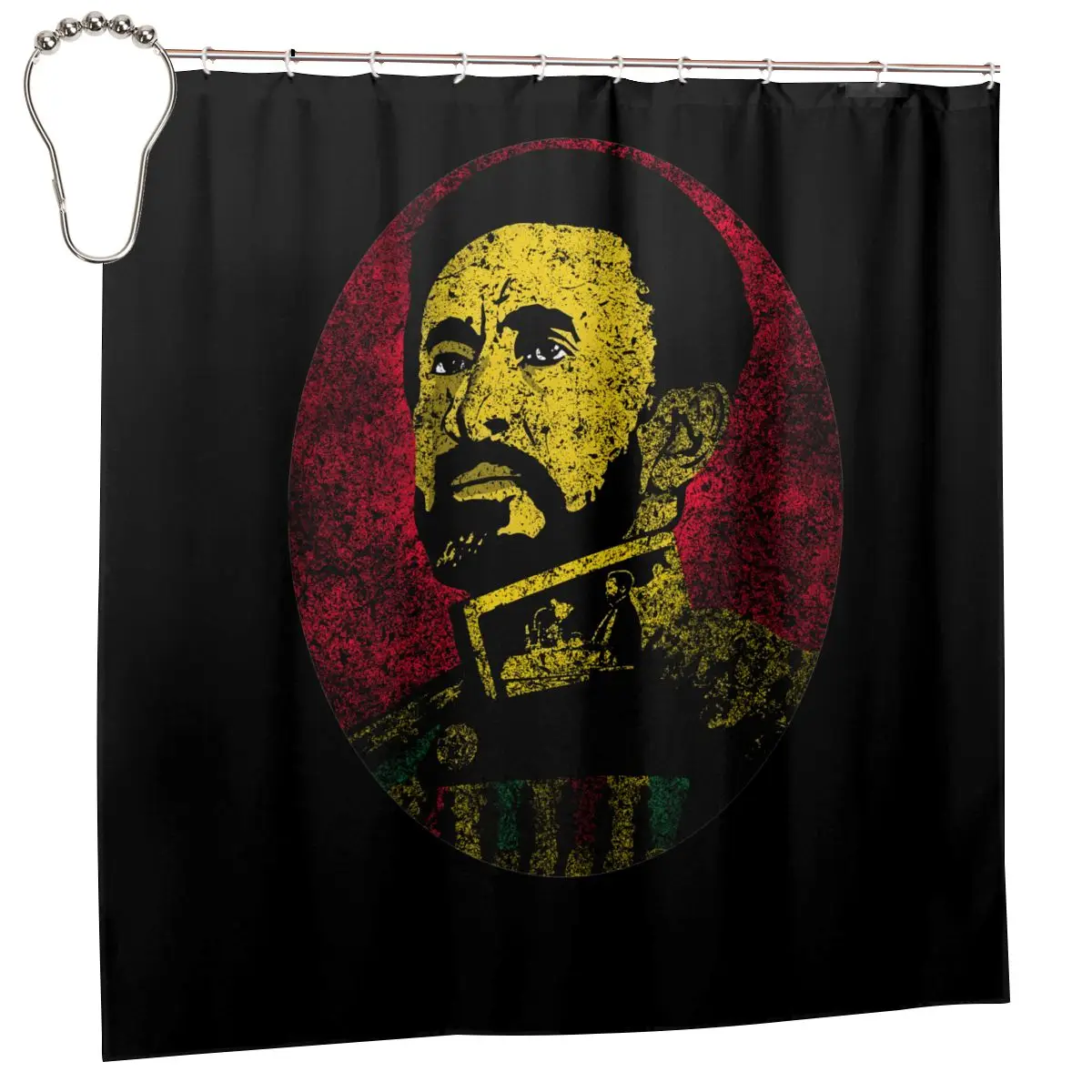 Haile Selassie Portrait I Lion Of Judah Ethiopia Rastafari Irie Jamaika Shower Curtain Bathroom Curtain Durable With Hook