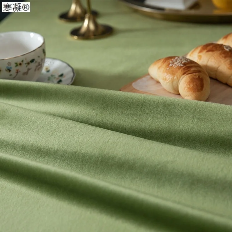 Avocado table cloth, silk flannelette, green table cloth, rectangular household table cloth, tea table thickened