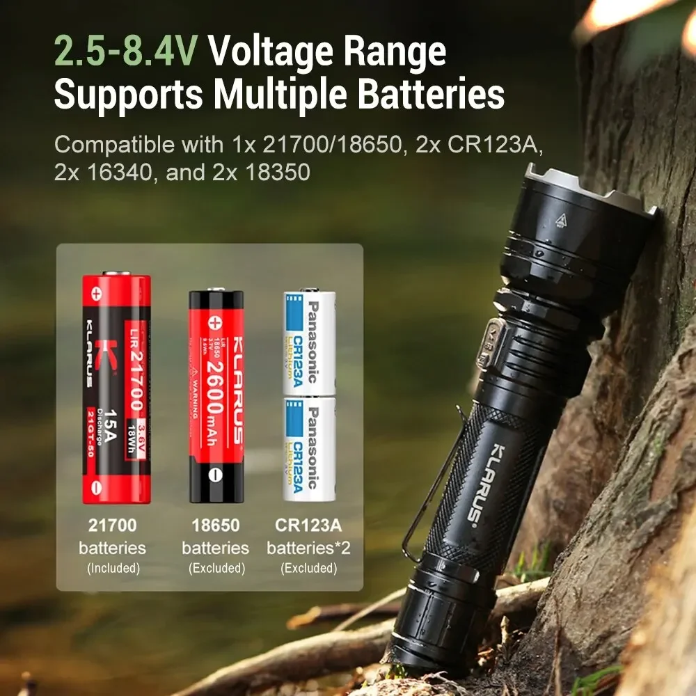 Klarus XT12GT Pro High Power LED ไฟฉาย 1600lm 5000mAh ไฟฉายแบบชาร์จไฟได้ One-Touch Strobe ยุทธวิธีไฟฉาย