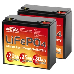 EU Stock 12V 25Ah LiFePO4 Lithium Battery Built-in BMS Series Parallel Rechargeable Perfect for Kids Scooters Fish Finder