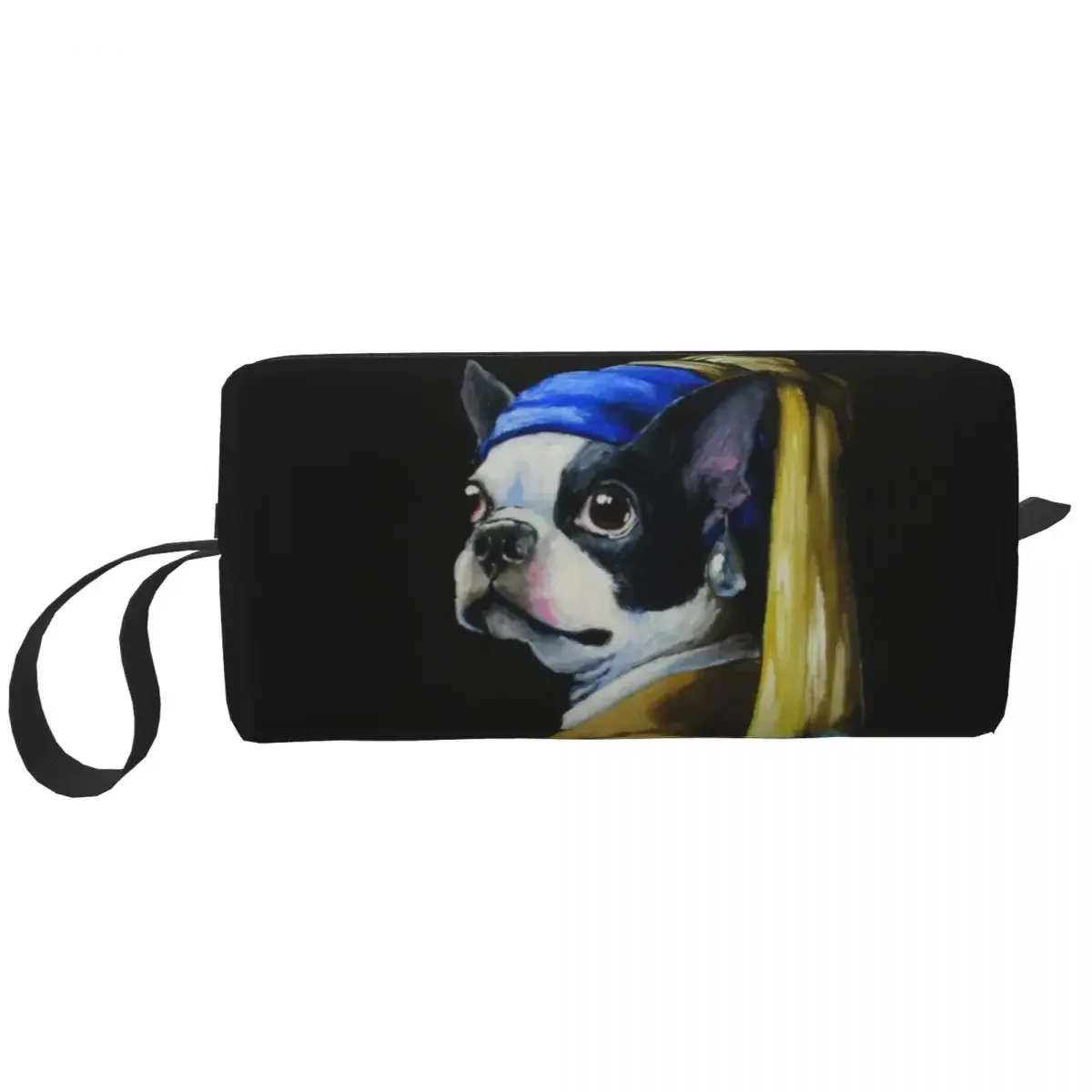 Travel With A Pearl Earring Toiletry Bag Cute Cartoon Terrier Dog Makeup Cosmetic Organizer Beauty Storage Dopp Kit Box