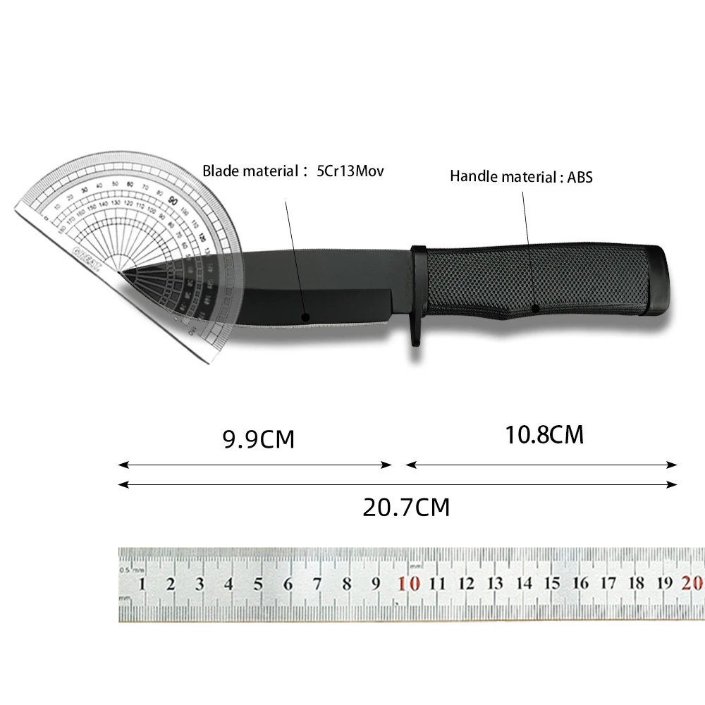 Portable Military Fixed Blade Hunting Knife Rubber Handle with Belt Sheath Hunting Survival Knives Tactical Outdoor EDC Tools