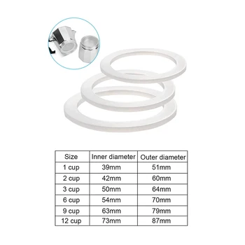 커피 고무 링 비알레티 가스켓 세트, 유연한 와셔 가스켓 링 교체, 컵 모카 포트, 에스프레소 커피 메이커 부품, 1 개