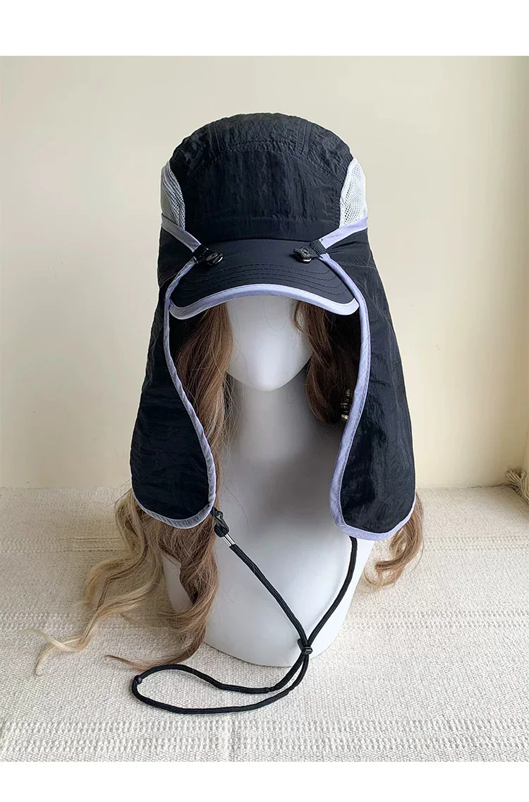 Detachable Neck Flap Quick Dry Baseball Cap Unisex Outdoor Hiking Fishing UV Protection Neck Cover Sun Hat