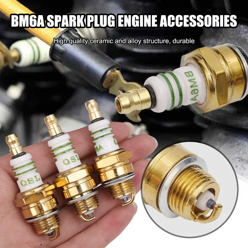 BM6A Spark Plug Engine Parts for Chainsaws Lawnmowers Trimmers and Other Small Engine Equipment Gas Power Tools