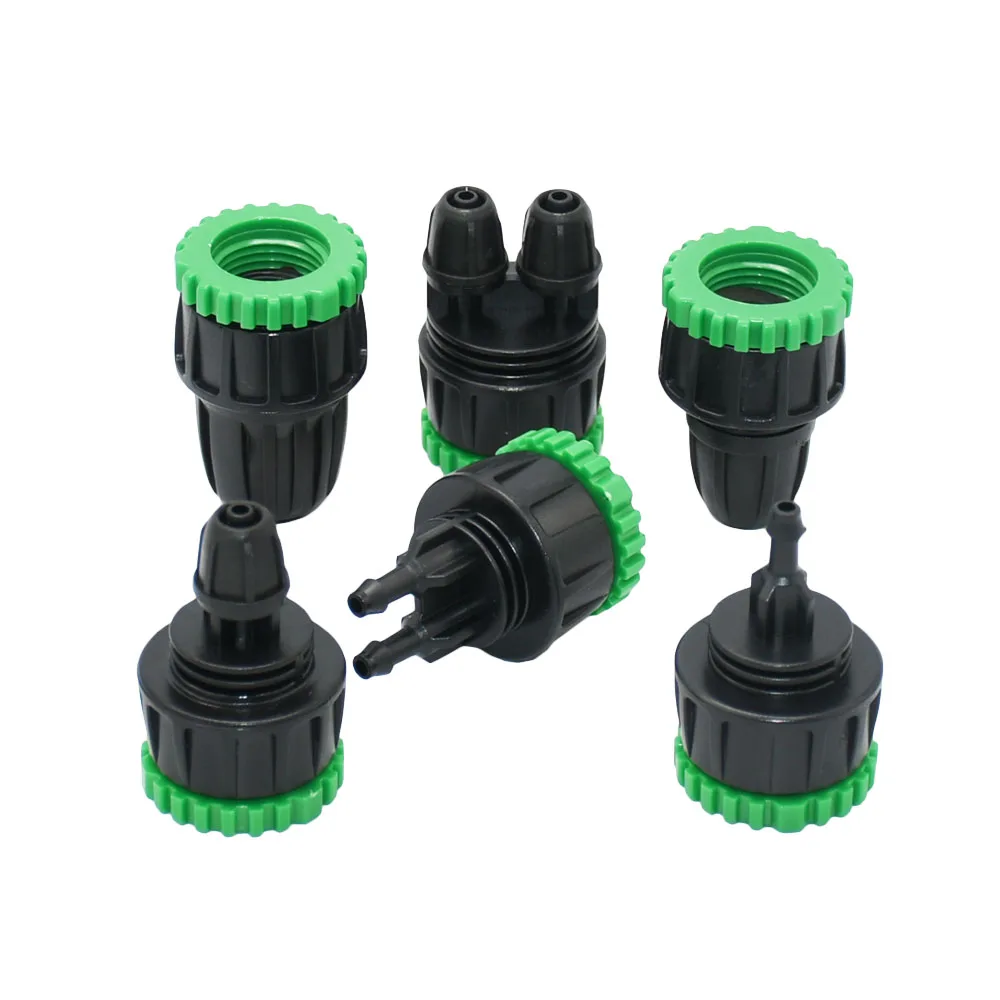 1/4 Inch 4mm Plastic Hose Barb Connector 1/2 3/4inch Female Thread To 4/7mm Hose Fitting Drip Irrigation System Adapter