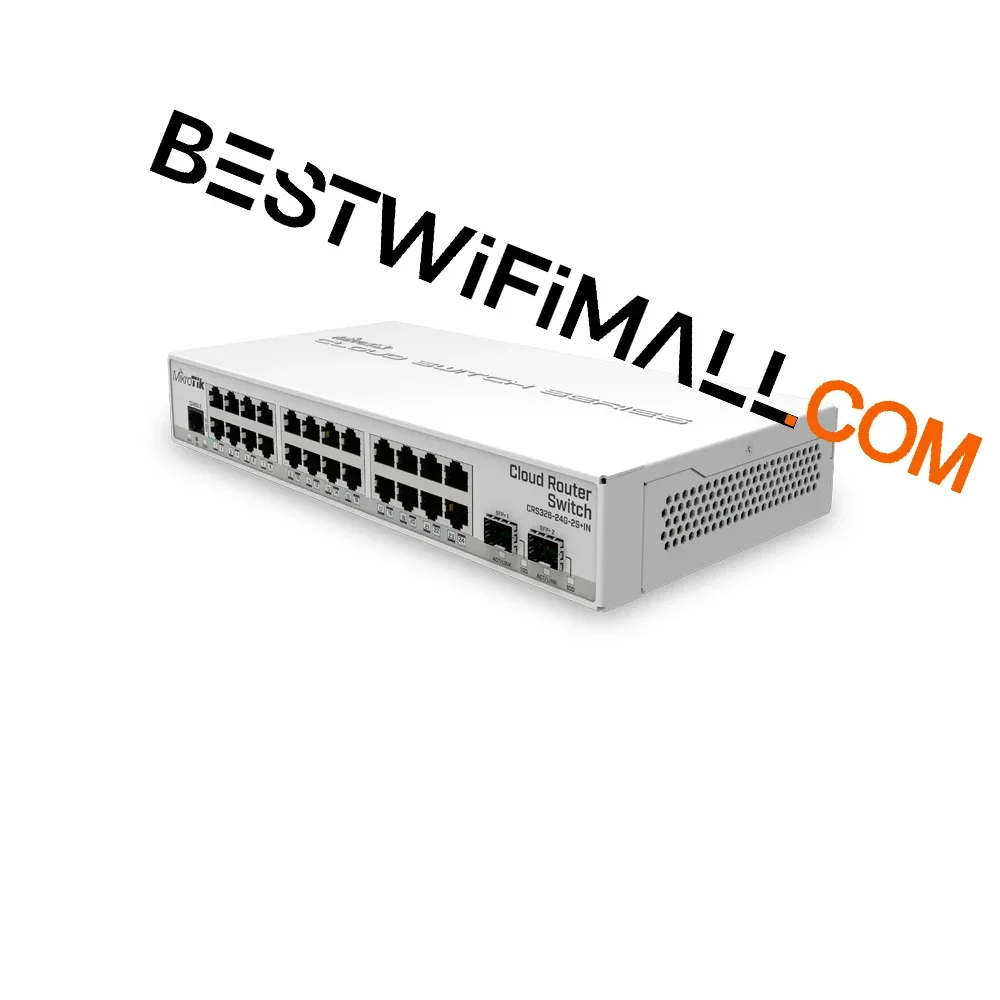 

MIKROTIK CRS326-24G-2S+IN 24 Gigabit Ports Switch 2x10G SFP+ Cages Desktop Case Server Room Power
