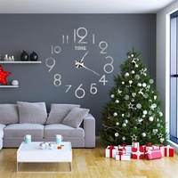 Large 3D Wall Clock Luminous Classic Wall Clocks DIY Digital Clock Wall Watches Stickers Silent Clock for Home Living Room Table