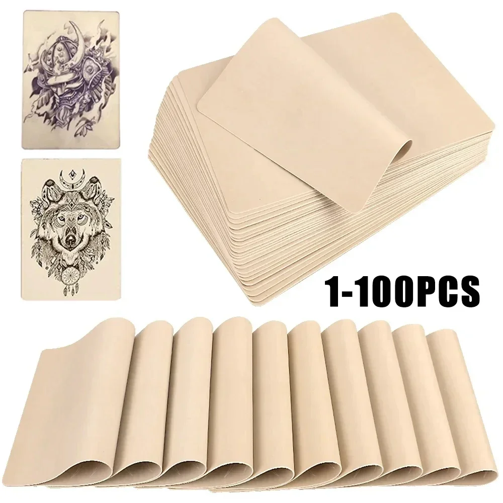 

Fake Skin Sheets 1-100PCS Double Side Pink Synthetic Leather Reusable Practice Tool For Beginners Eyebrow Body Art Training
