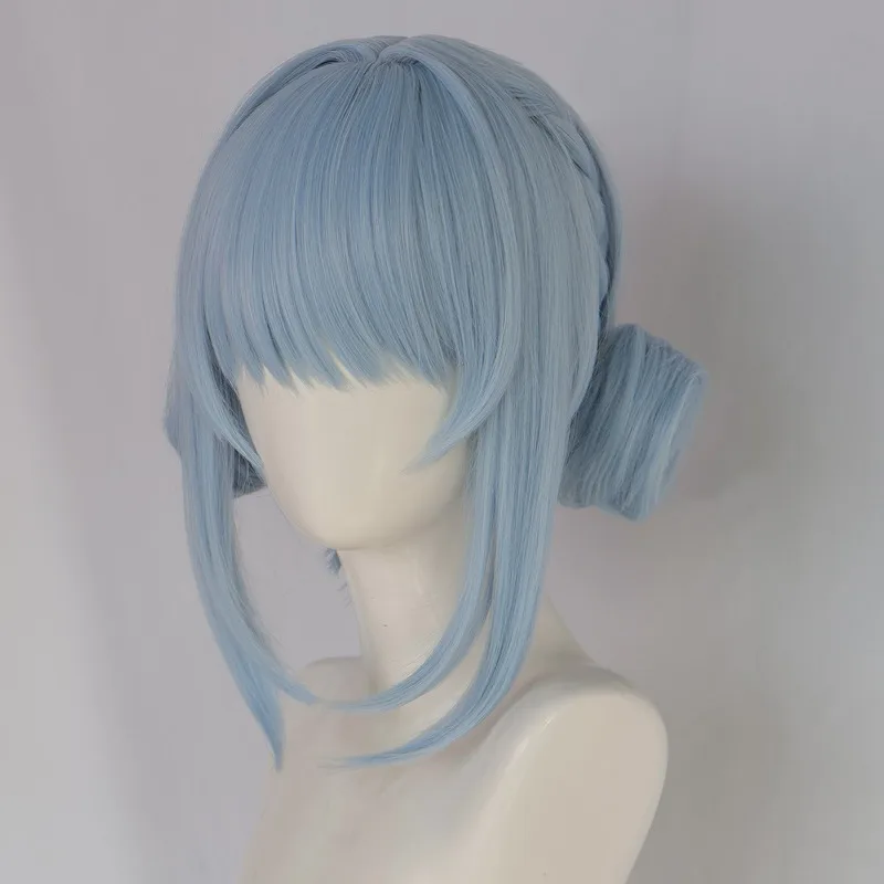 Anime Game Genshin Impact Ineffa Pruik Cosplay Pruik Vrouwen Schattig Blauw Haar Ineffa Cosplay Gratis Pruik Cap Game rollenspel accessoire
