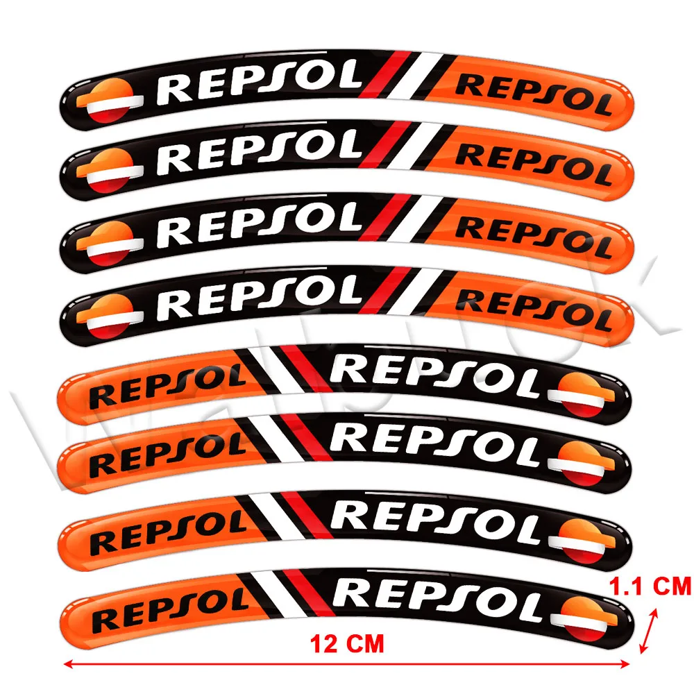 For Repsol CBR600RR CBR1000RR CBR900 CBR929 CBR954 CBR250 3D Motorcycle Wheel Sticker Rim Stripe Accessories Decal