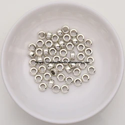 (50Pcs / Lot !) Zinc Alloy Tibetan Silver European Charm Connector Crimp End Beads Size 5mm HZ-8349B