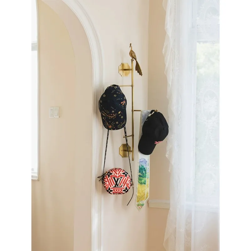 

Wall-Mounted Luxury Bedroom Clothes Hooks Modern Entryway Hat Coat Hanger Wall Hanging Organizer Home Decor Brass Coat Rack