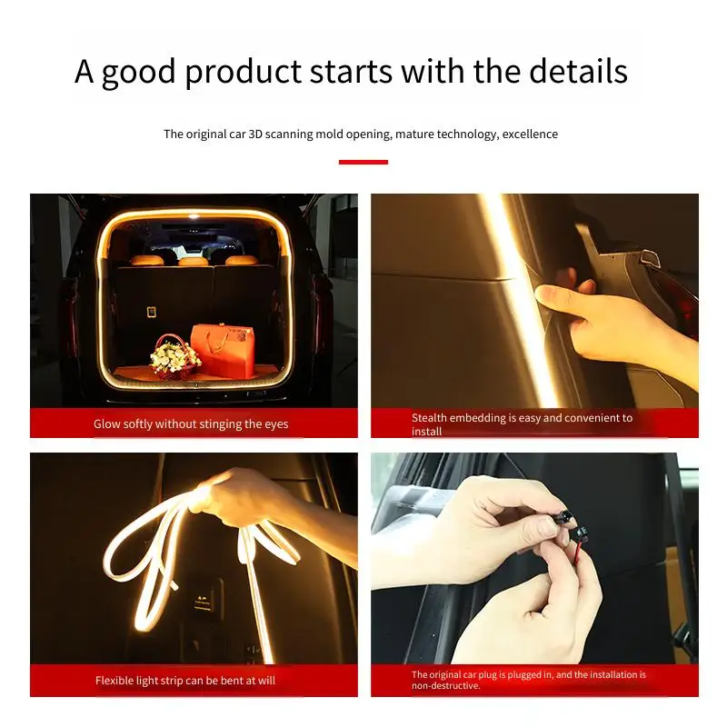 مناسبة لعام 2025 مصباح صندوق السيارة عالي الجبل 7/8/9 الجديد مع تأثير التدفق الديناميكي وإضاءة جو صندوق السيارة #5