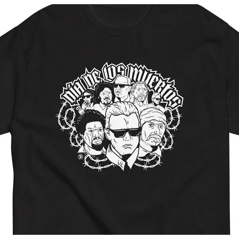 Футболка D a de los muertos blood in out la onda vatos locos 100, хлопок