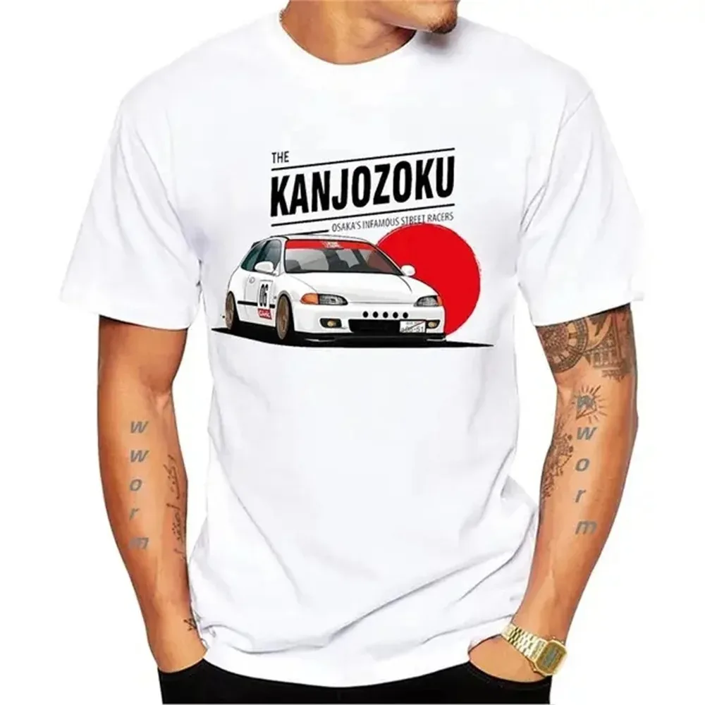 2024 Civic EG The Kanjozoku Car Design T-shirt,Funny Car Print,Hip Hop Boy,Casual Tops,Cool Man Tees,New Fashion,Summer