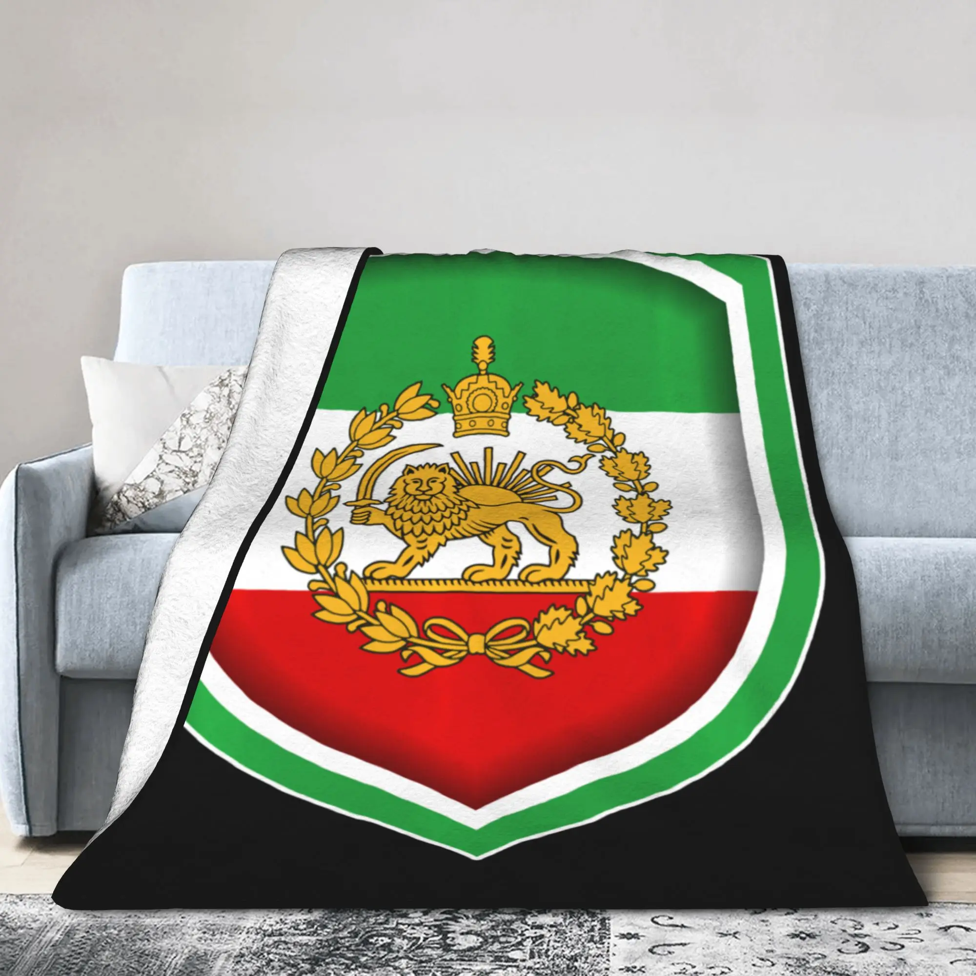 Iran Lion Sun Flag Persian Iran Flag Blanket Quality Warm Comfy  Throw Blanket Autumn Travel Outdoor Graphic Bedspread