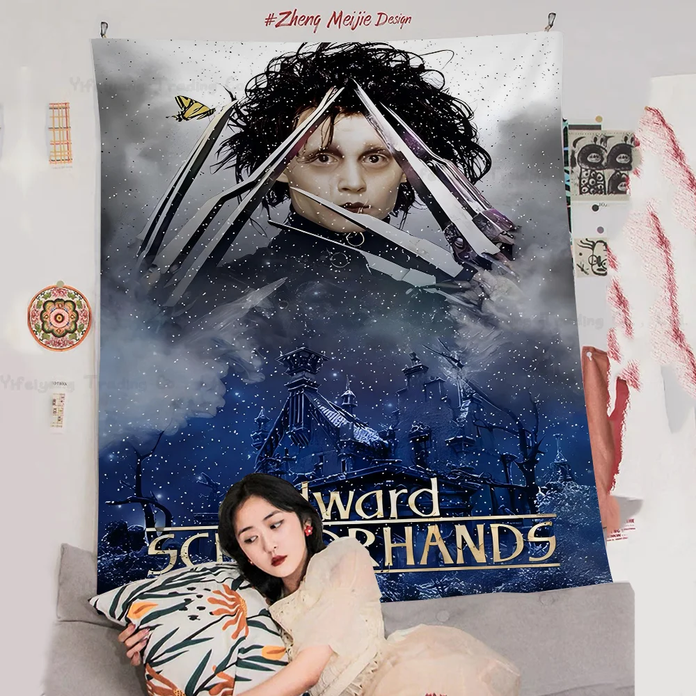 

Move Edward Scissorhands Printed Large Wall Tapestry Hanging Tarot Hippie Wall Rugs Dorm Art Home Decor