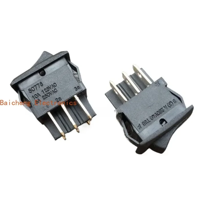 10PCS 15 * 21 copper leg 3-speed 6-pod boat type power supply 10A125V rocker switch SC776